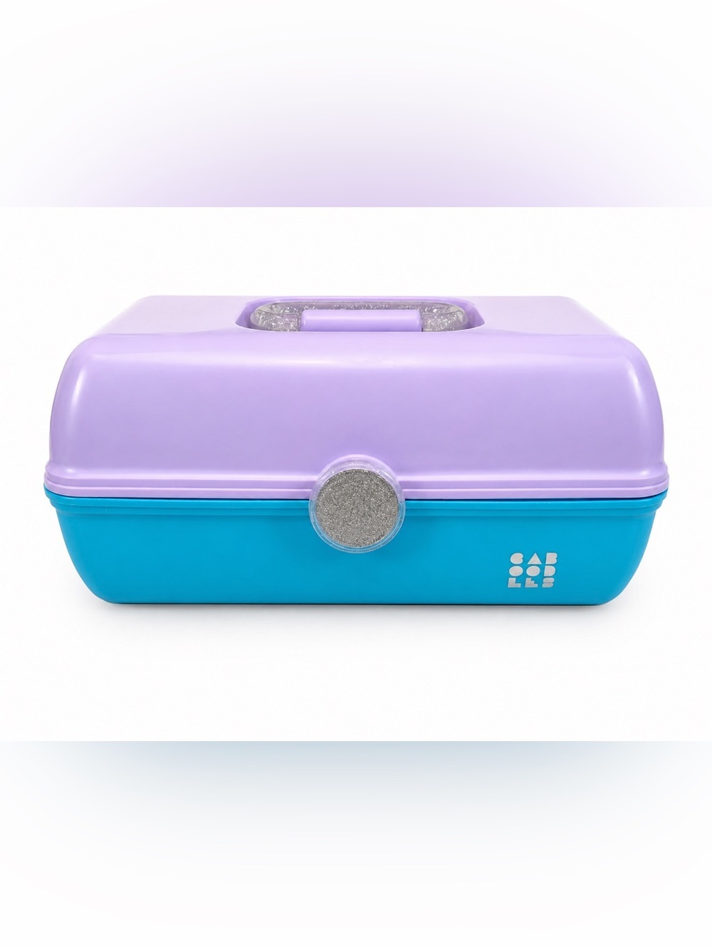 Vintage 90s Caboodles Model 5626 Makeup Organizer Case Mirror Purple Teal USA